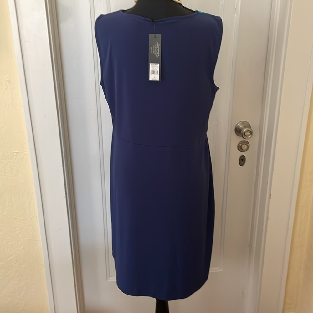 NWT Daisy Fuentes Block Party Faux Wrap dress size L - Picture 3 of 7